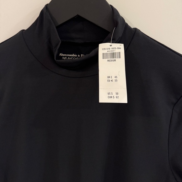 Abercrombie&Fitch Soft A&F Collection Black turtle neck bodysuit long sleeve Med - Picture 11 of 13